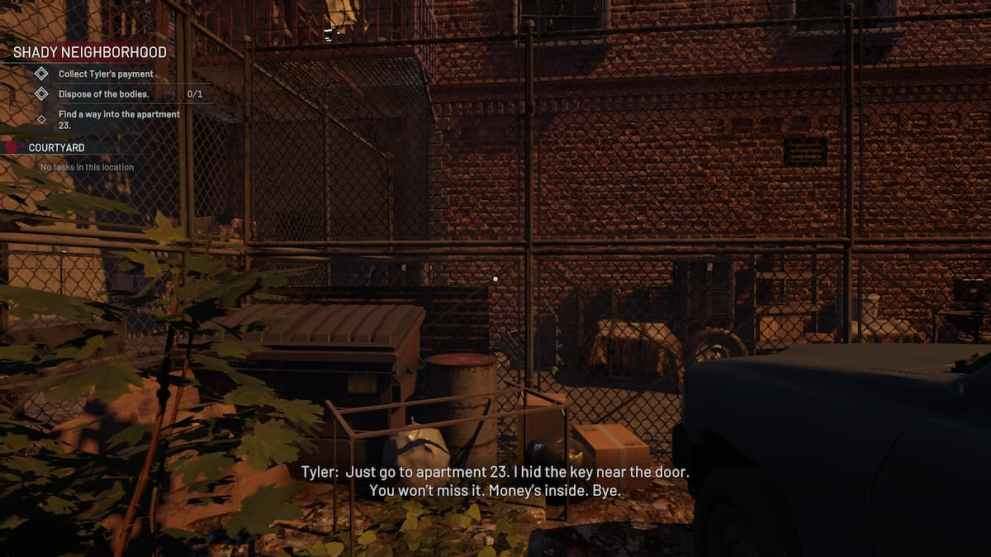 outside the building