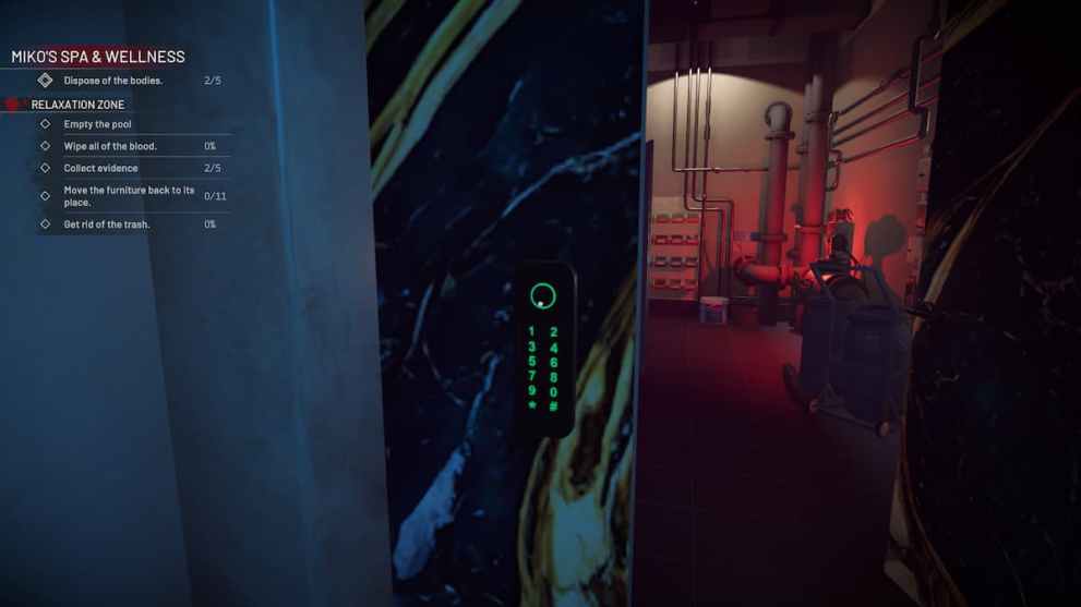 numbered keypad outside a room