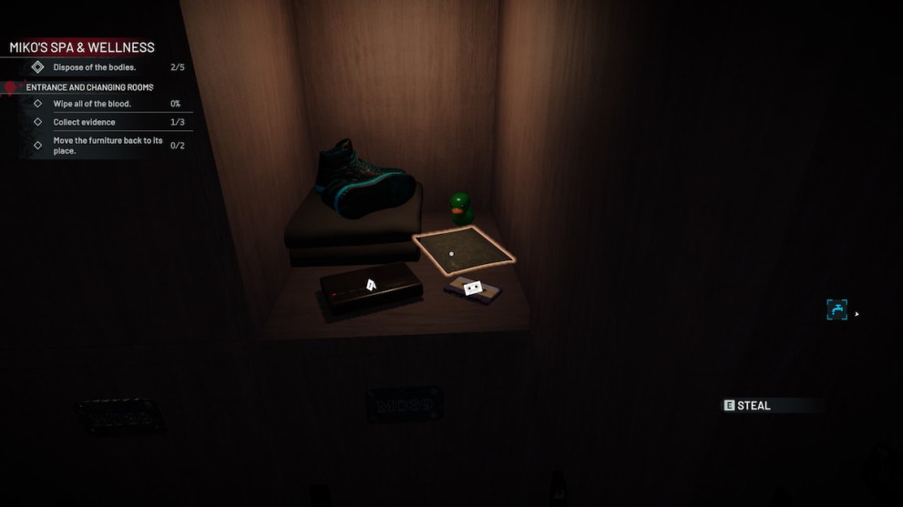 valuables in a locker