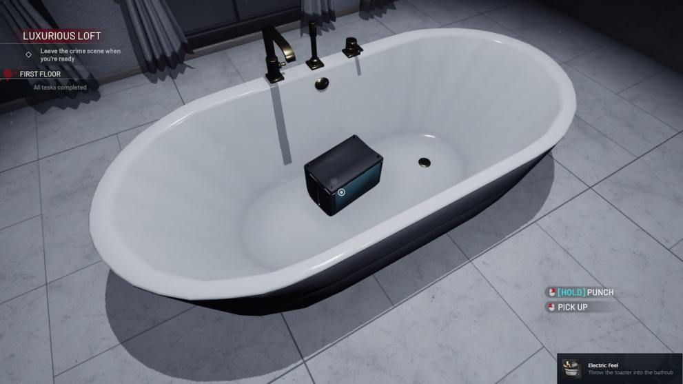 toaster in a bathtub