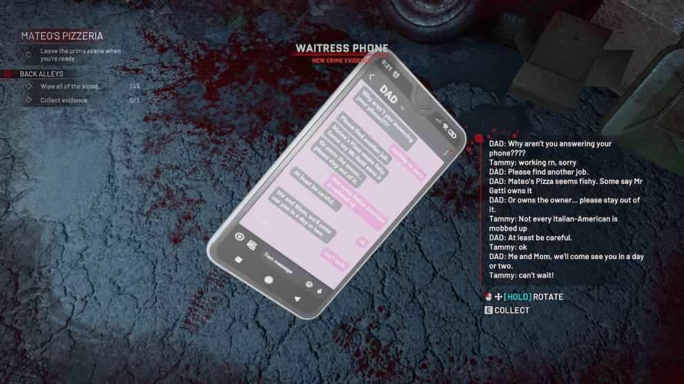 the waitress's phone