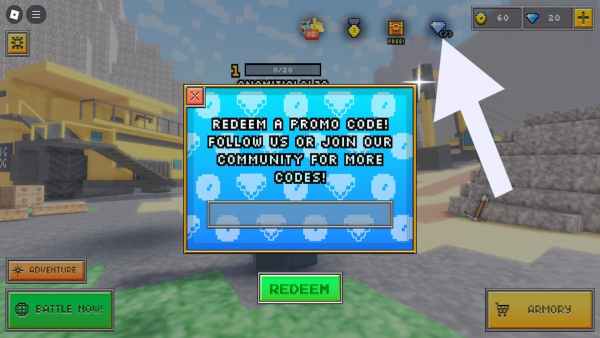 How to redeem codes in Bloxel Gun 