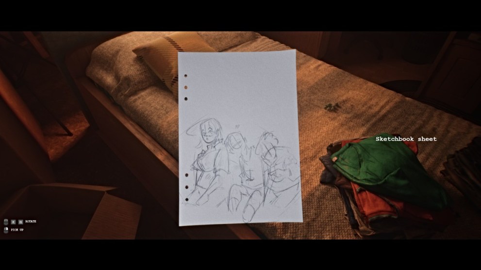 Bedroom sketch drawing in LUTO