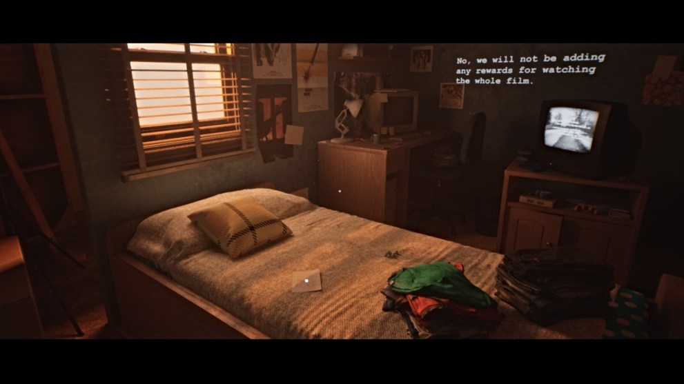 Bedroom with sketch and dev note in LUTO