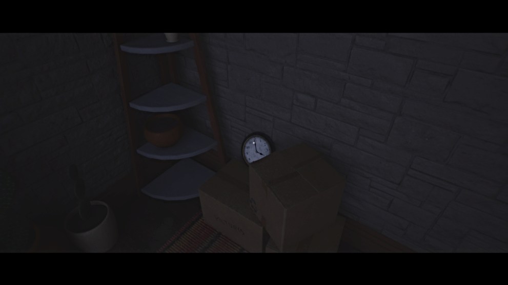 Clock behind boxes in LUTO