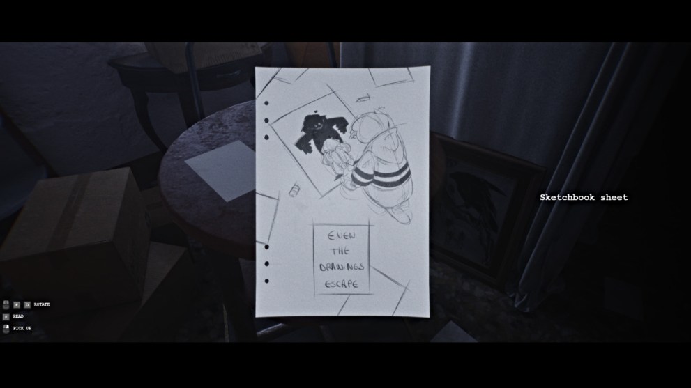 Even the drawings escape sketchbook sheet in LUTO