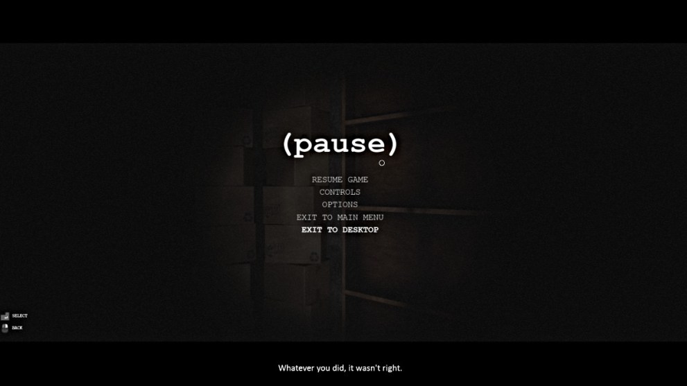 Forced pause menu in LUTO