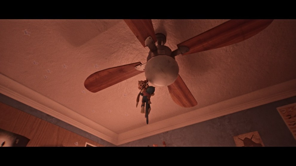 Monkey hiding spot on the ceiling fan in LUTO