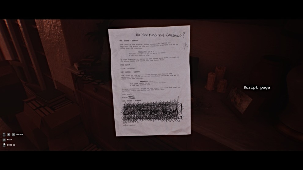 Script Page details in LUTO