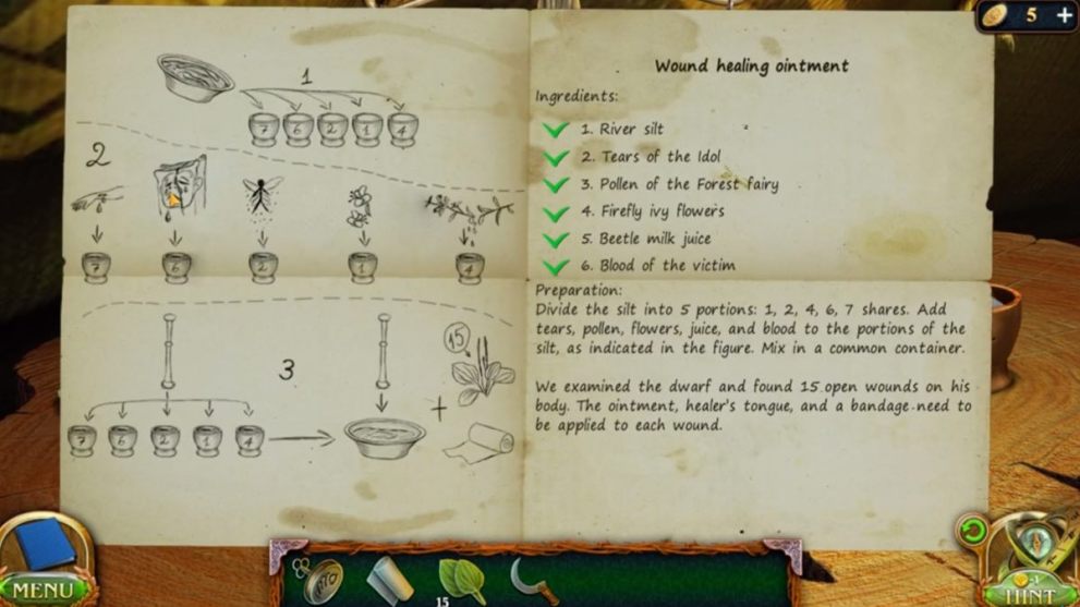 making potion from  ingredients