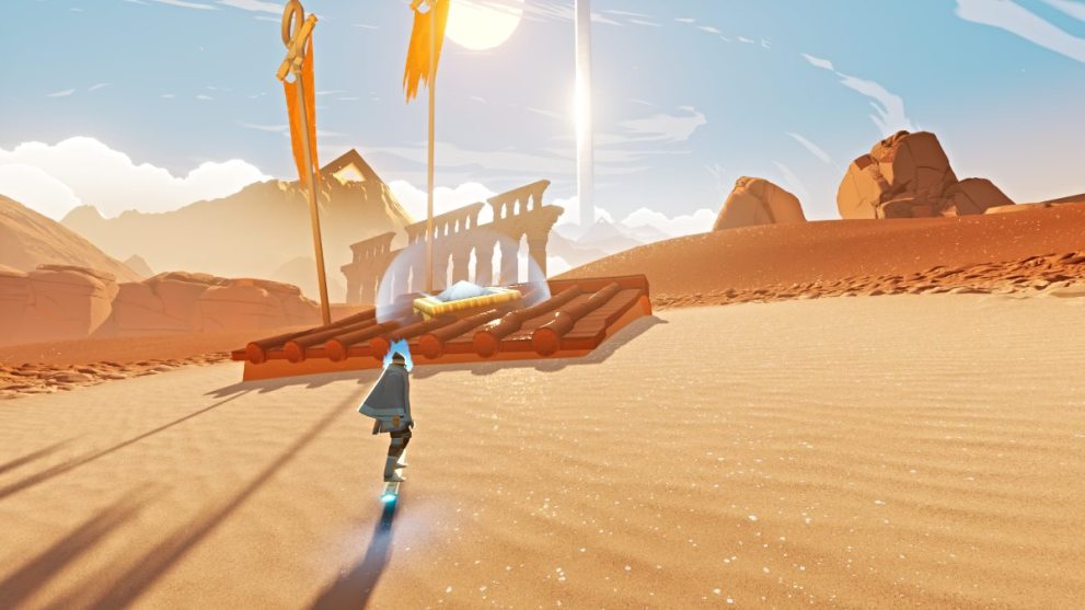 Crystal button on roof in Sword of the Sea