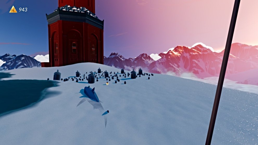 Lanterns at bell tower in Sword of the Sea