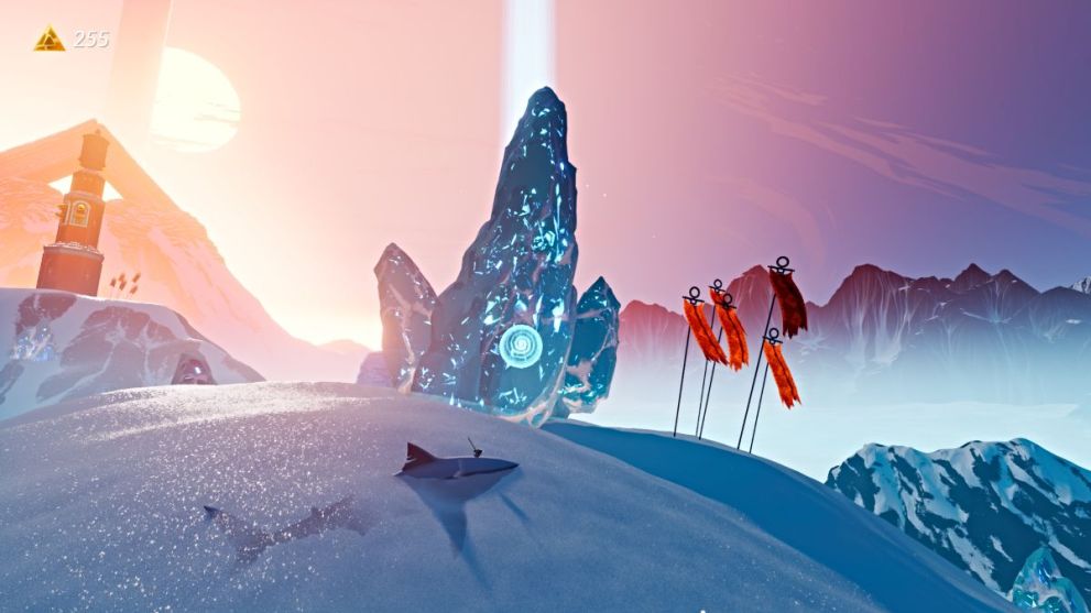 Iceberg with water orb in Sword of the Sea