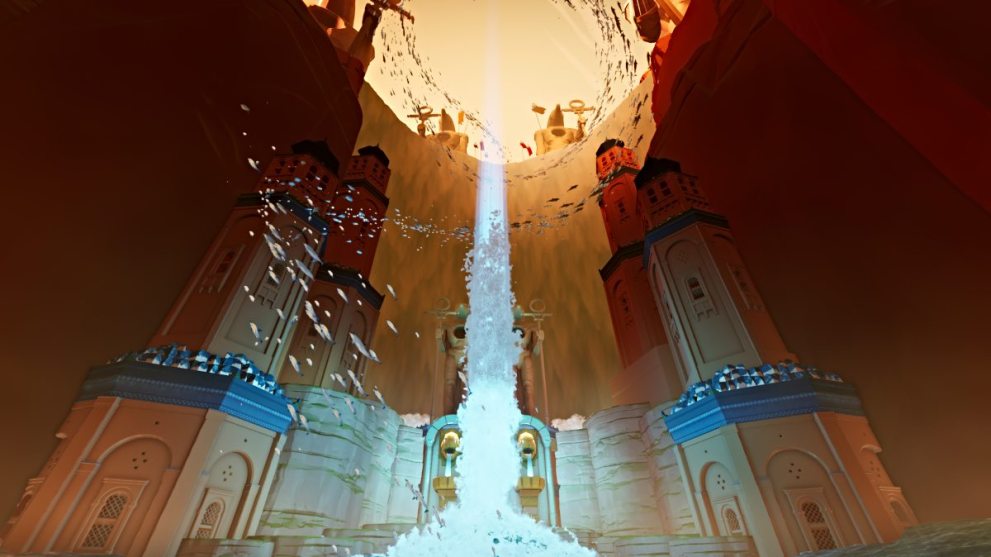 Waterfall in the Forbidden Valley in Sword of the Sea