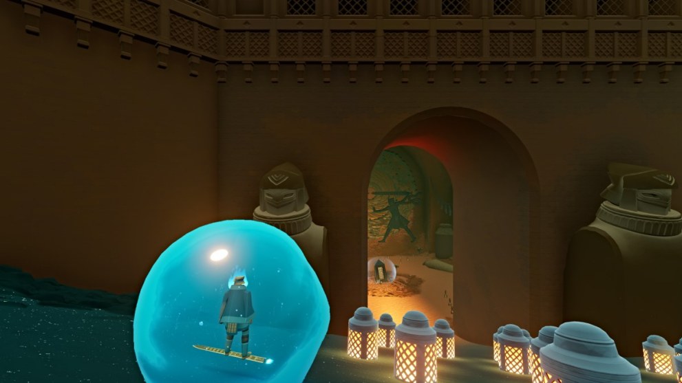 Room with stele message in Sword of the Sea