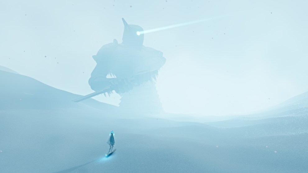 Second statue in the Shadow Tundra in Sword of the Sea