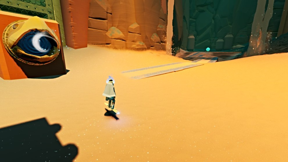 Turtle head pedestal in Sword of the Sea