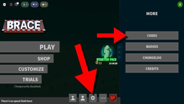 How to redeem codes in Brace. 