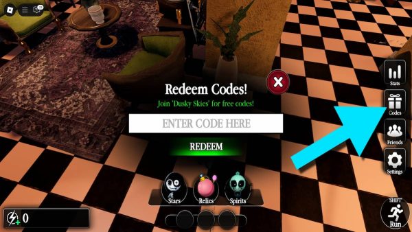 How to redeem codes in Twilight's Zone.