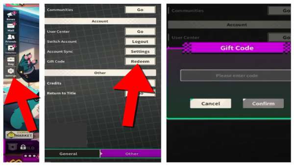 How to redeem codes in XXL WOOFIA.