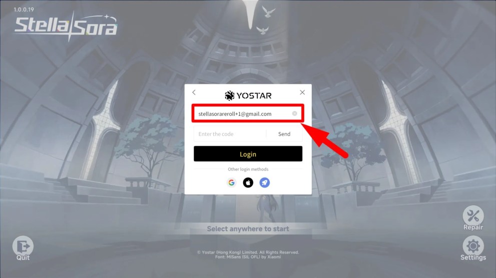 How to use salted email during reroll in Stella Sora