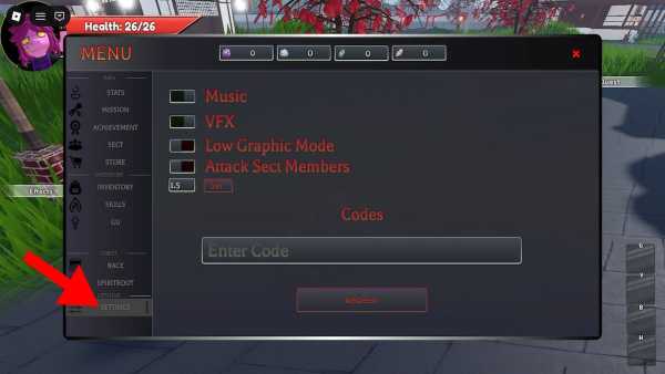 How to redeem codes in Reborn Insanity.