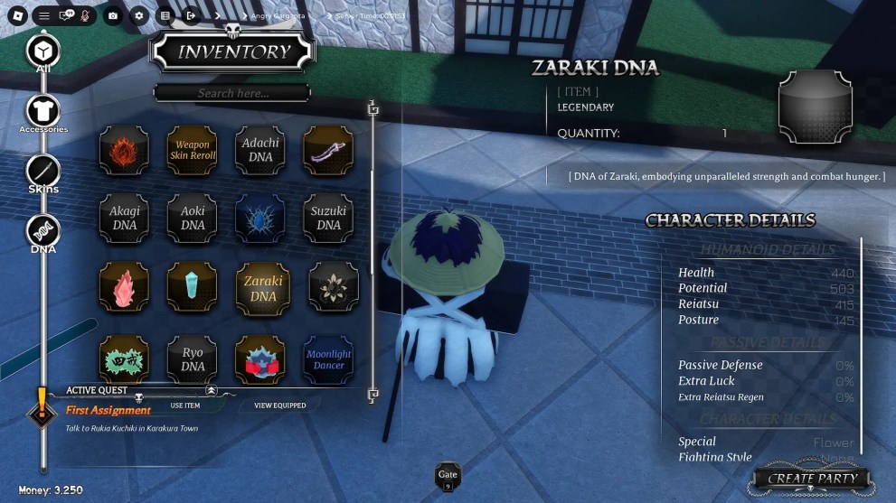 How to use clan dna reroll item in Paradox Roblox experience