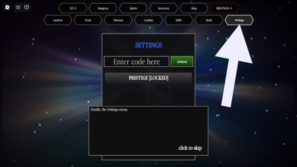 How to redeem codes in Tensura Incremental.