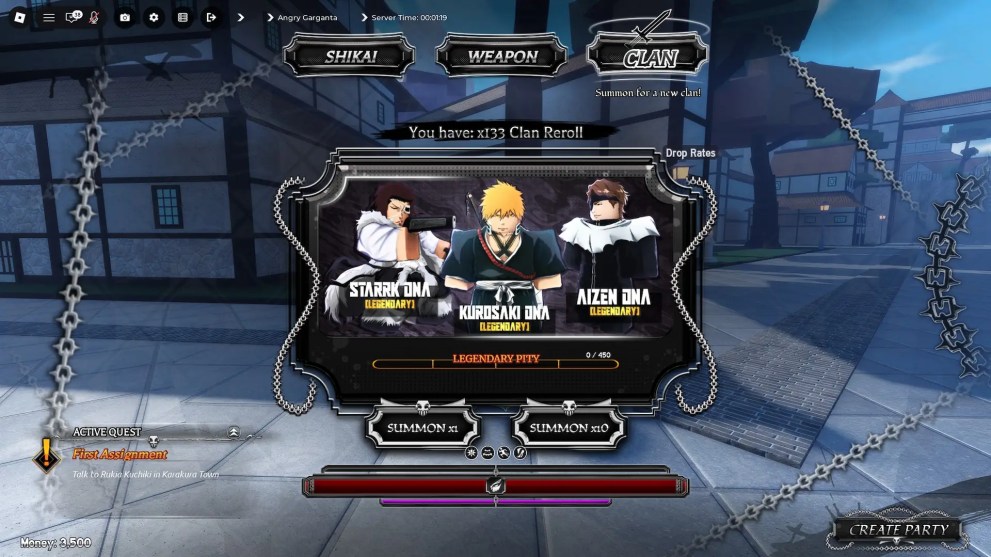 How to reroll clan in Paradox Roblox experience