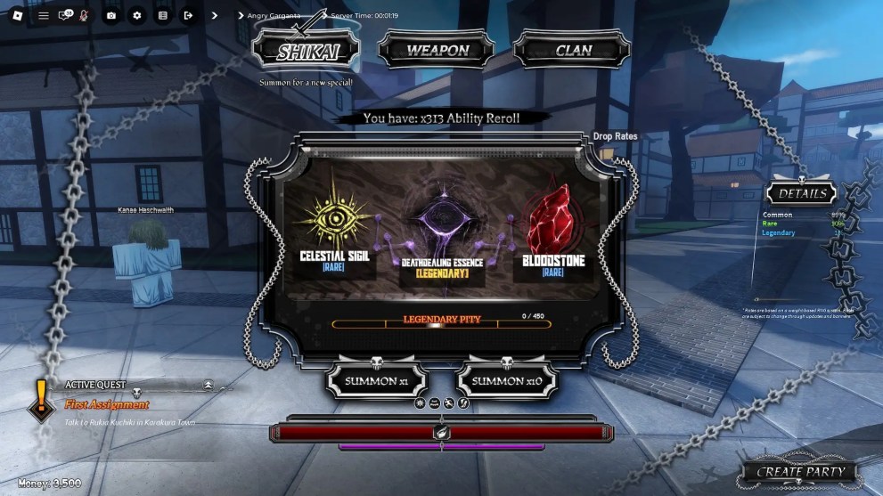 How to reroll special in Paradox Roblox experience