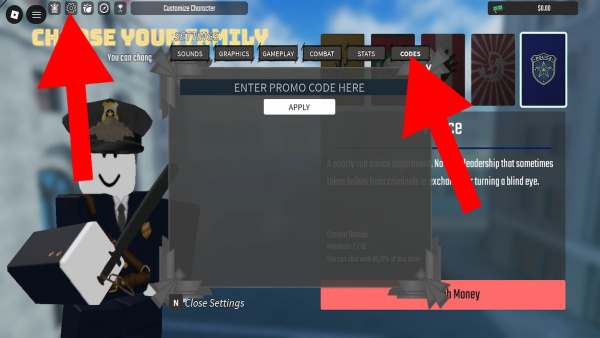 How to redeem codes for Mafia Clash