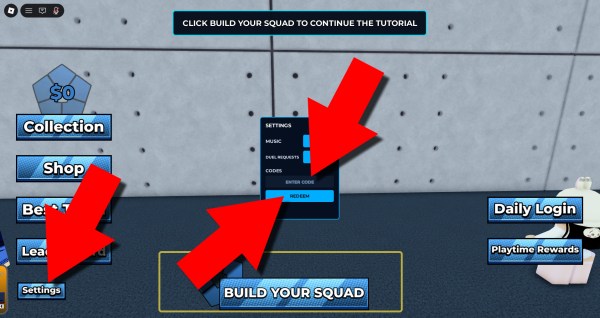 Instructions on how to redeem Build a Blue Lock Squad Roblox codes