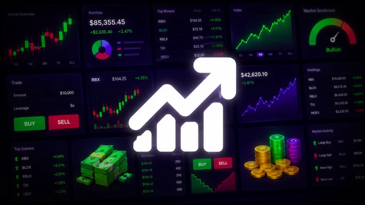 Promo for Roblox Stock Exchange 2.