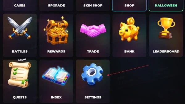 Setting menu in Musor Drop roblox experience