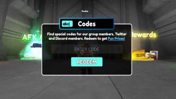Codes Redemption Screen from Cameraman Toilet Tower Defense